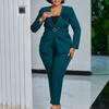 Costume Deux Pièces Mode Blazer Couleur Unie pour Femme et Pantalon pour le Travail