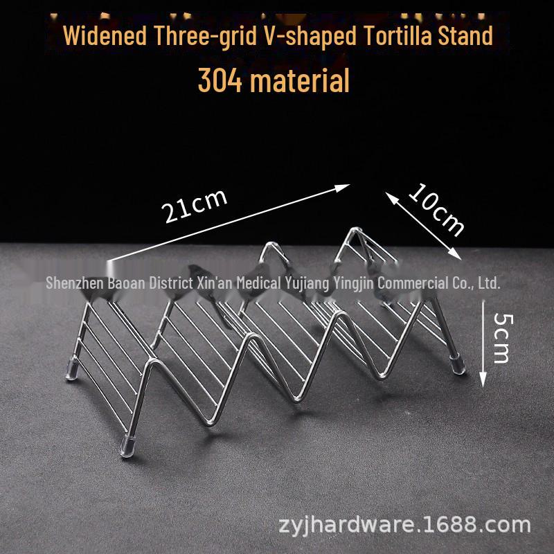 304 Stainless Steel V-Shaped Taco Holder for 2 or 3 Tortillas