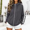 Damen Kapuzenpullover Jacke in Farbe mit Taschen Langarm Lässig für den Alltag