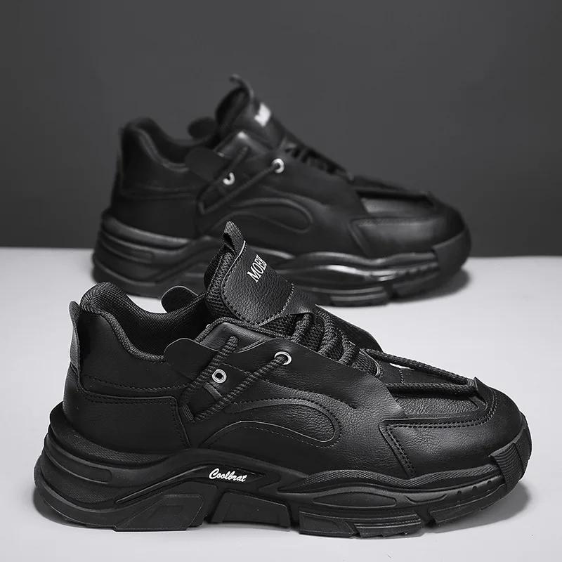 Mode Luxus Herren Sneaker Plateau Schuhe für Herren Trend Designer Schnürschuhe Laufschuhe Erhöhte Herren Sneaker All-Match Lederschuhe Mann