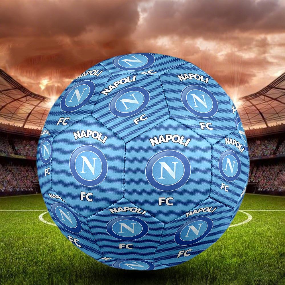 Pallone Calcio a 5 Indoor Napoli FC Taglia 5 Colorato Per Tutte le Età Cucito a Macchina PVC Pronto per la Competizione Resistente Alto Rimbalzo