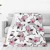 Warm Soft Blanket Travel Cowardly Dog C-Courage Collage Bedding Throws Flannel Bedspread For Home Decor Aesthetic Sofa Bed Cover