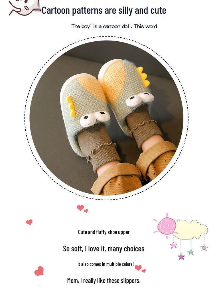 Kinder Cartoon Winterschuhe - Rutschfeste Hausschuhe für Jungen & Mädchen mit Samt, Eltern-Kind-Passform