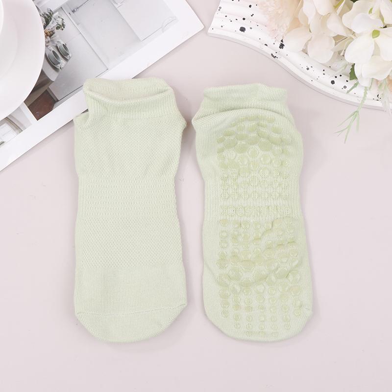 

1 пара жіночих протиковзких шкарпеток, шкарпеток для йоги на батуті, бавовняних дихаючих коротких шкарпеток, еластичних спортивних шкарпеток для хлопчиків і дівчаток. зелений