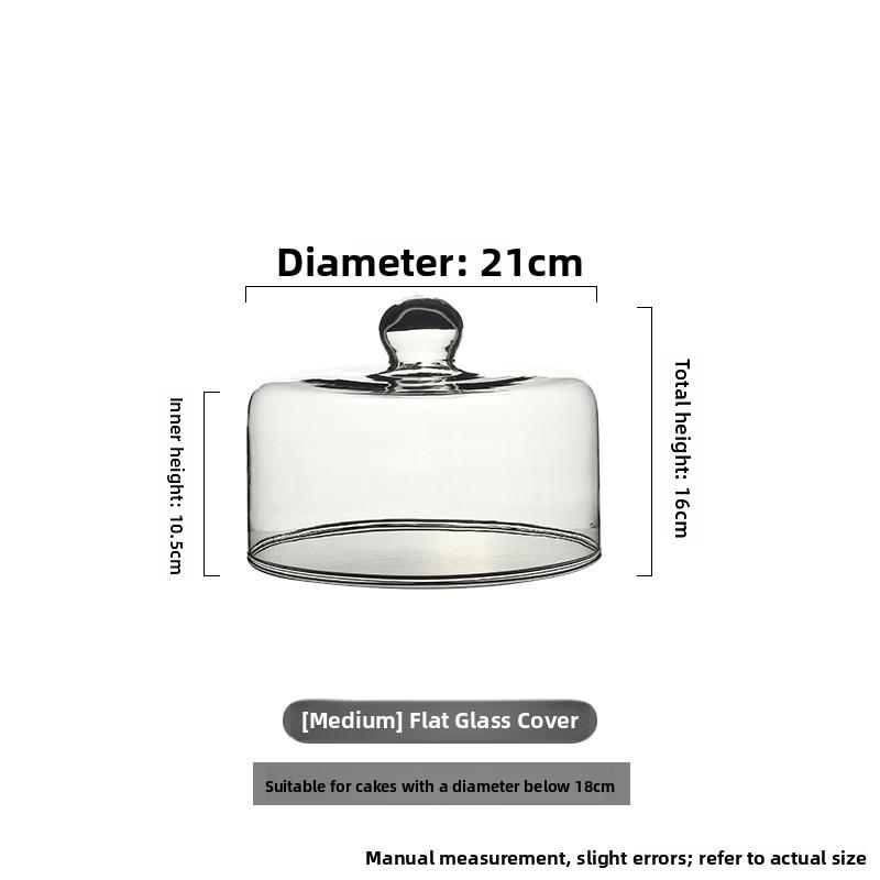 Glass Cake Plate Dessert Display Stand Transparent Dustproof Restaurant Afternoon Tea Food Serving Plate Style Nordic