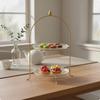 Gilded Feathered Cake Stand Versatile Multi Tier Dessert Sophisticated Home Decor for