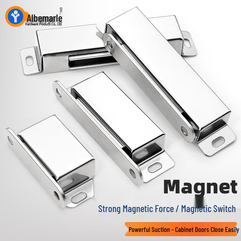 Stainless Steel Magnetic Door Catch & Stopper for Wooden Cabinets
