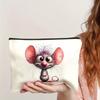 Cute Cartoon Animal Design Cosmetic Pouch,Zippered Makeup Bag, Casual Large Capacity Travel Toiletry Organizer Bags