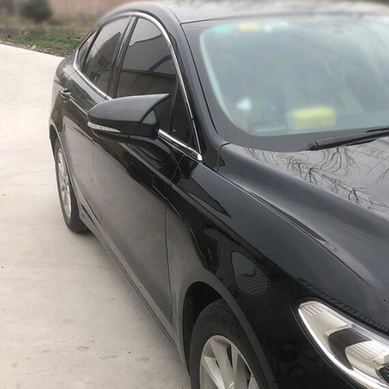 Gloss Black Rearview Mirror Covers for 13-20 Ford Mondeo - Shell Horn Cover Paste Modification