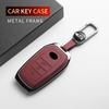 Leather Metal Car Smart Key Case For Yaris Cross Hilux Innova Fortuner Camry Land Cruiser 200 300 Prado Crown TLK 200 Key Shell