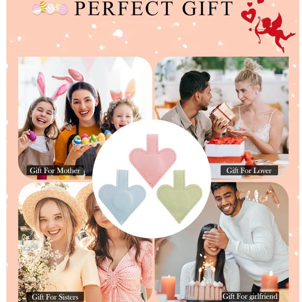 Leather Magnetic Bookmark Heart Shape Book Markers High Quality Page Divider  Reading Lovers Gift
