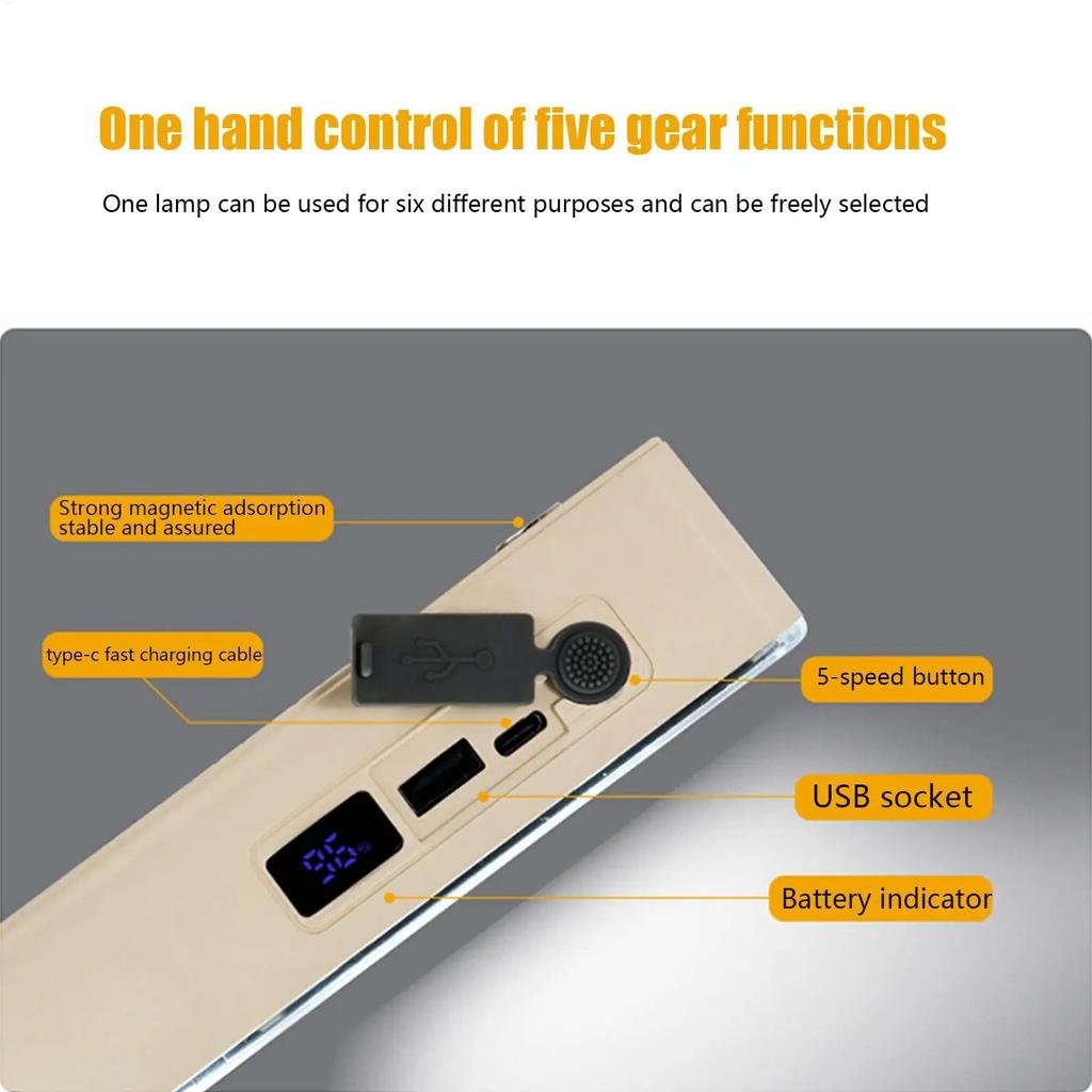 Portable LED Camping Lamp Night Market Light Rechargeable High Brightness Lamp Tube for Outdoor Multi-Function Camping Lighting