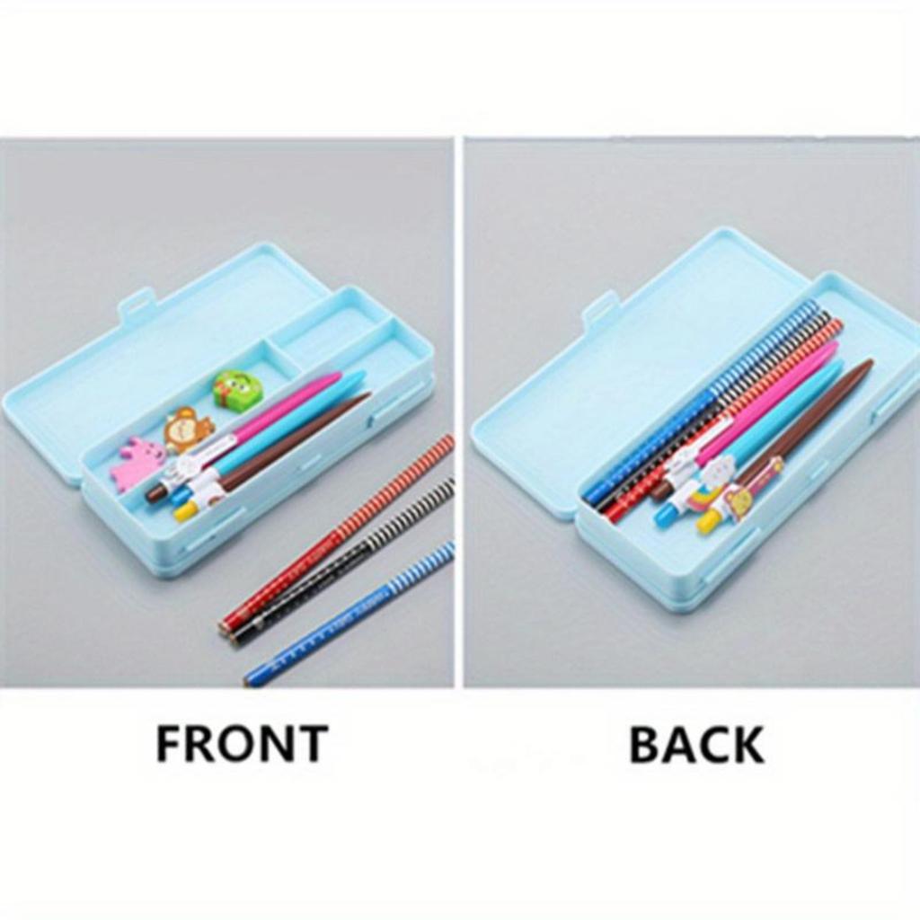 1PC Translucent Frosted Pencil Case Student Storage Pencil Case Multifunctional Double-Sided Macaron Double-Sided Pencil Case