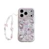 Retro Angel Cat & Rabbit Chain iPhone Case for 17 Pro Max/16 Pro Max/15 Pro - Girly Design
