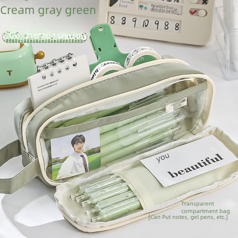 2023 Large-Capacity Japanese-Style Simple Fresh Korean Pencil Case - Unique and Chic Design