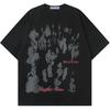 T-shirt Grafiche Oversize Aelfric Eden Unisex Magliette con Stampa Graffiti Top a Maglietta Inkjet