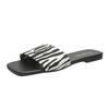 Flat Bottom Slippers Female Summer New Checkerboard Checkerboard Beach One Word Cool Slippers Female
