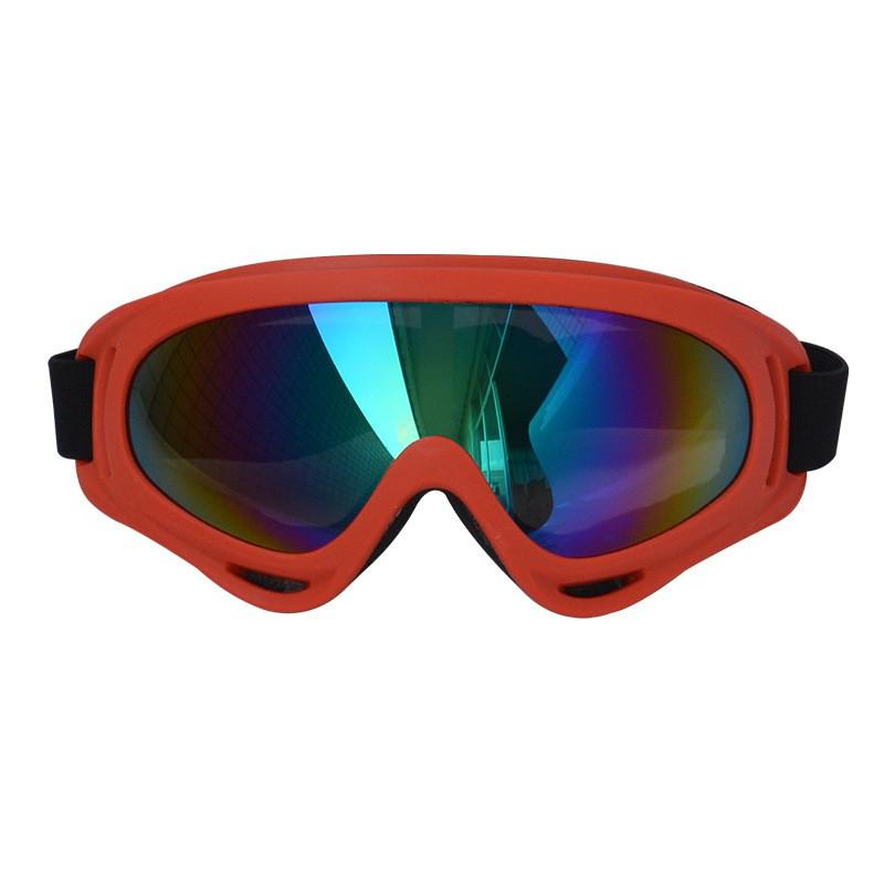 Multi-Color X400 Cycling Skiing Protective Goggles Windproof Dustproof Safety Eyewear Adults Red Frame with Colored Lens