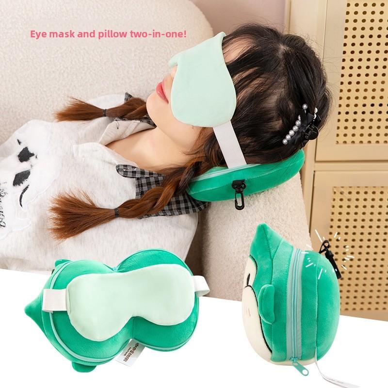 Duck Pig Panda Girl Design Multi Functional Folding Plush Pillow With Mask Eye