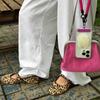 Autumn Super Soft-soled Leopard Print Mary Jane Single Shoes Ballet Flat Shoes One-word Buckle Belt Ladyshoes Outer Wear