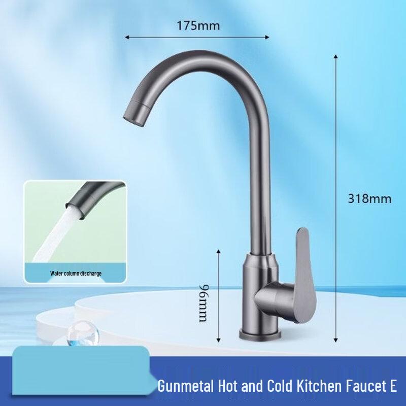 

TLXT Gunmetal Grey High-Arc Kitchen Faucet