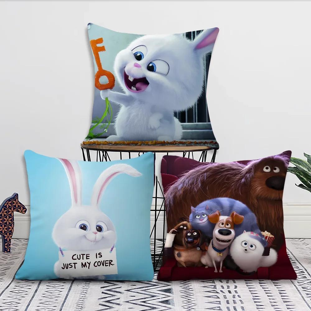 Cartoon T-THE SECRET LIFE OF P-PETS Comfortable soft Pillow Case for Sofa Living Room Home office Decor Protective Covers