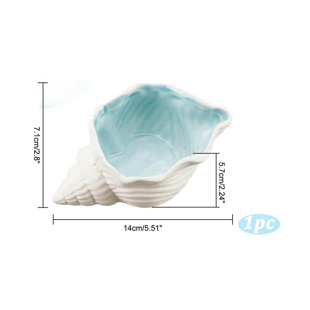 Conch Shape Ceramic Jewelry Tray,Aqua Shell Trinket Dish Ceramic Ring Earring Holder Rings Earrings Necklaces Bracelet Jewelry