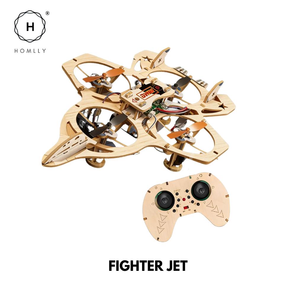 Homlly DIY Educational Stem Wooden Assembly Drone Car Lamp Model Kit