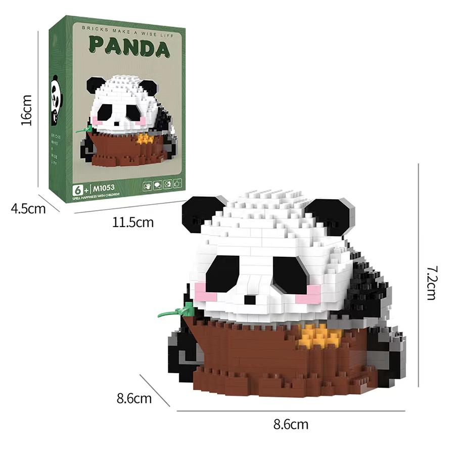 Kawaii Panda Series Micro Particle Building Block Creative Cute Animal DIY Assembled Models Bricks Toys For Kids Birthday Gifts