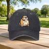Classic Chubby Bulldog Washed Baseball Cap Unisex Duckbill Hat Retro Casual Outdoor Fashion Accessory for Daily Travel Party
