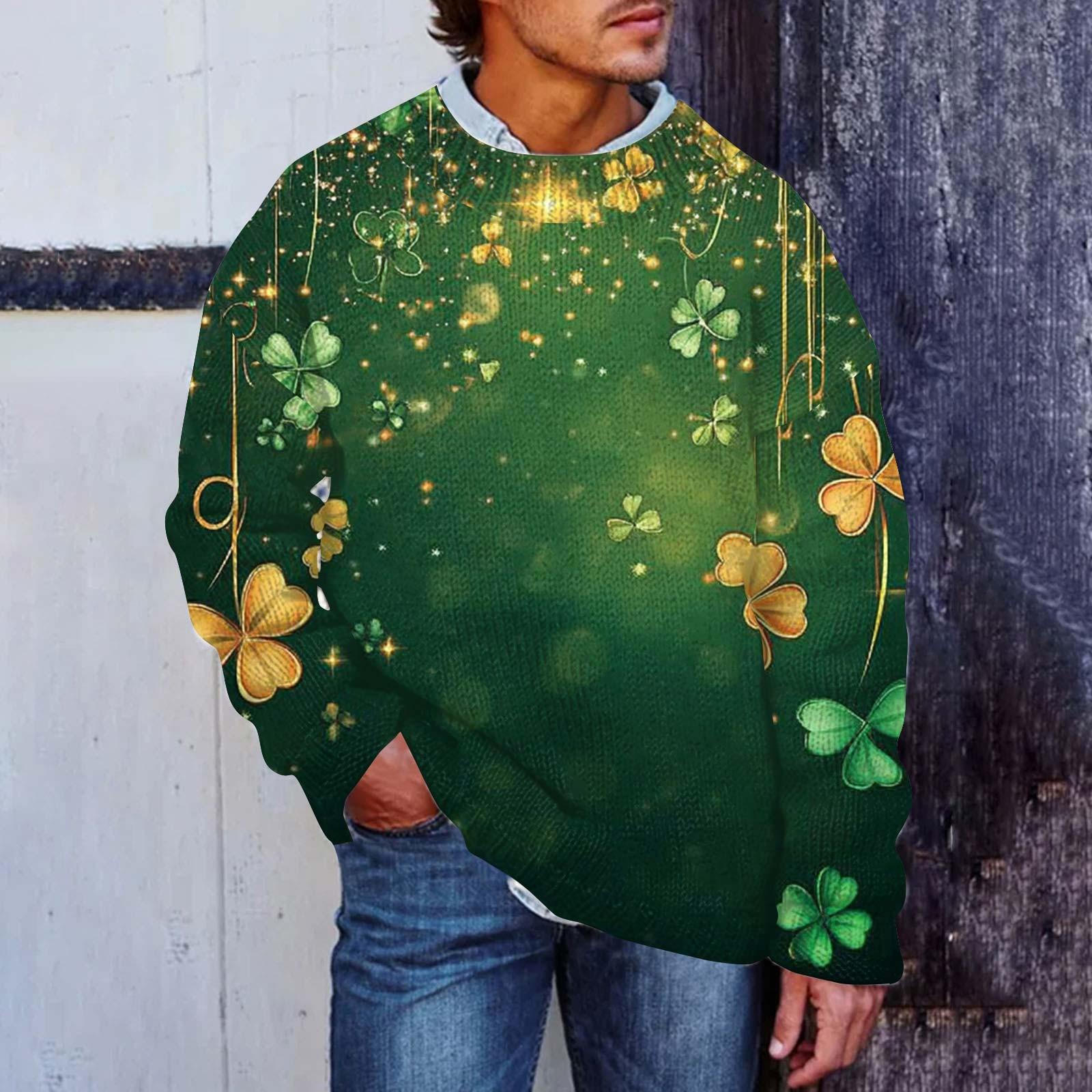 

Мужской принтованный искусственный свитер, толстовка с круглым вырезом, свободный топ с длинными рукавами XXXXL