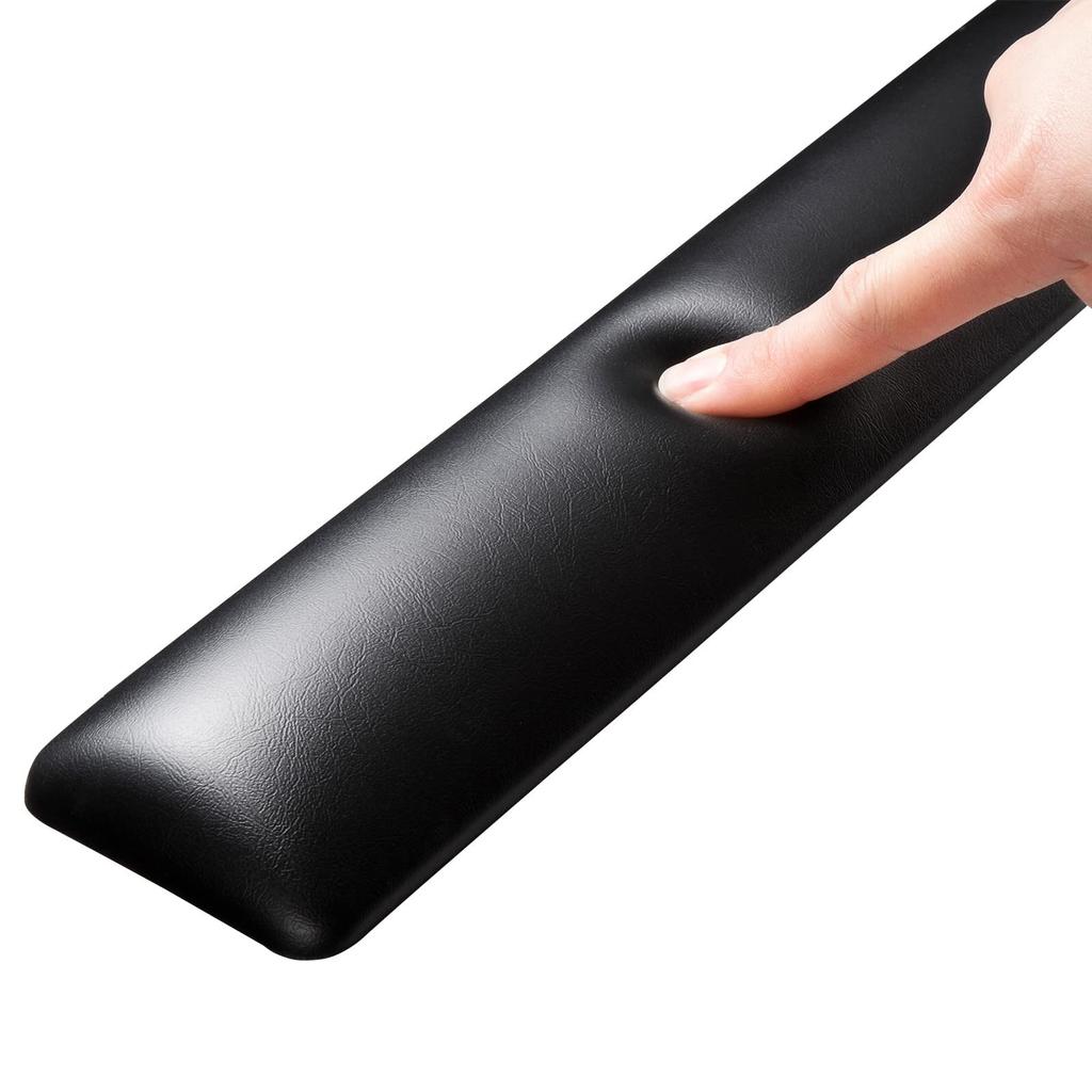 SANWA SUPPLY Keyboard Wrist Rest for (Leather-like Material, Black, Mouse/Mouse Pad) TOK-GELPNLBKN