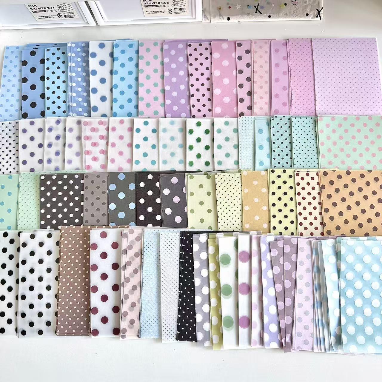 

128PC Korean Style Contrasting Color Polka Dot Sulfuric Acid Paper Hand Account Decoration Material Paper Note Inner Page Paper
