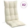 VidaXL Set of 2 High Back Chair Cushions, Waterproof Seat Pad, Non-slip Outdoor Cushion Garden 377608