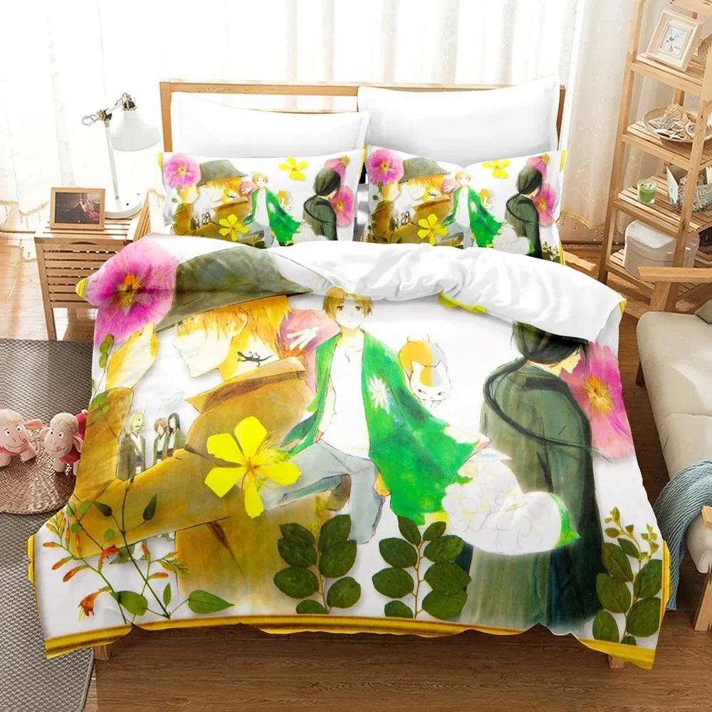Natsume's Book of Friends Anime 3D Duvet Cover Bedding Set Polyester Pillowcases Quilt Cover Home Decor Gift Twin King Queen