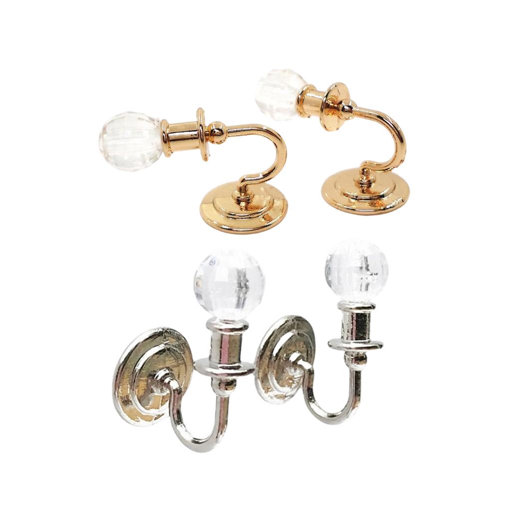 Elegant Dollhouses Lighting Elegant 1 12 Scale Crystal and Metal Actylic Wall Lamps Portable for Craft Enthusiasts