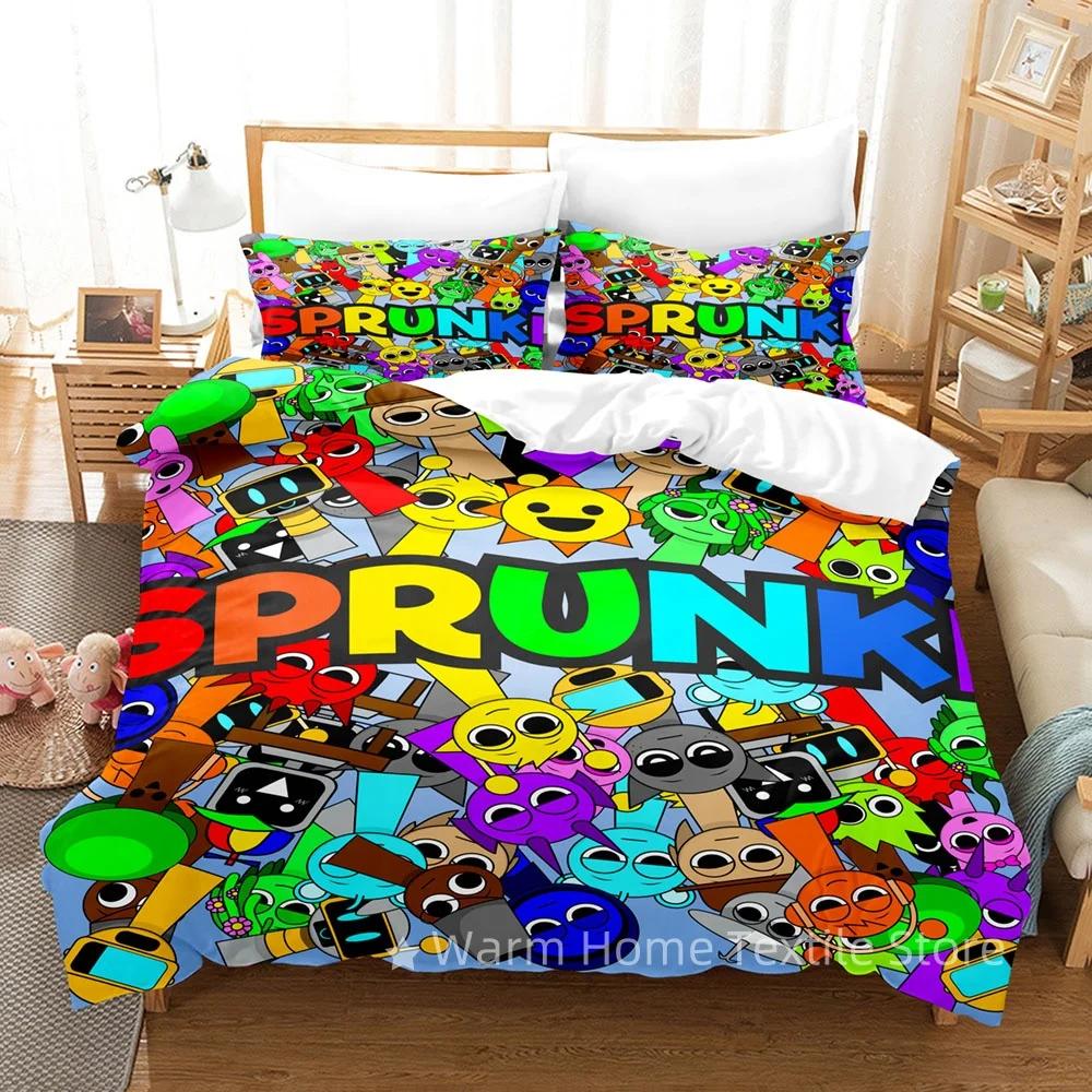 Sprunki Bedding Set Incredibox 3D Printed Music Game Duvet Cover Set Soft Single Twin Double Queen King Size Sprunki Gifts Kids