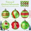12Pack Festive Christmas Tree Ornaments, 5.99cm Glittering Red,Green Hanging Balls,Contemporary Style Plastic Holiday Decorations for Xmas,No Feather
