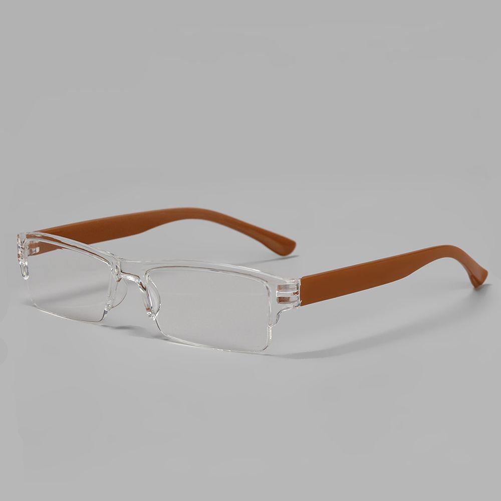Rimless Square Frame Reading Glasses Women Men Transparent PC Frame Portable Presbyopic Eyeglasses Ultralight Hyperopia Eyewear
