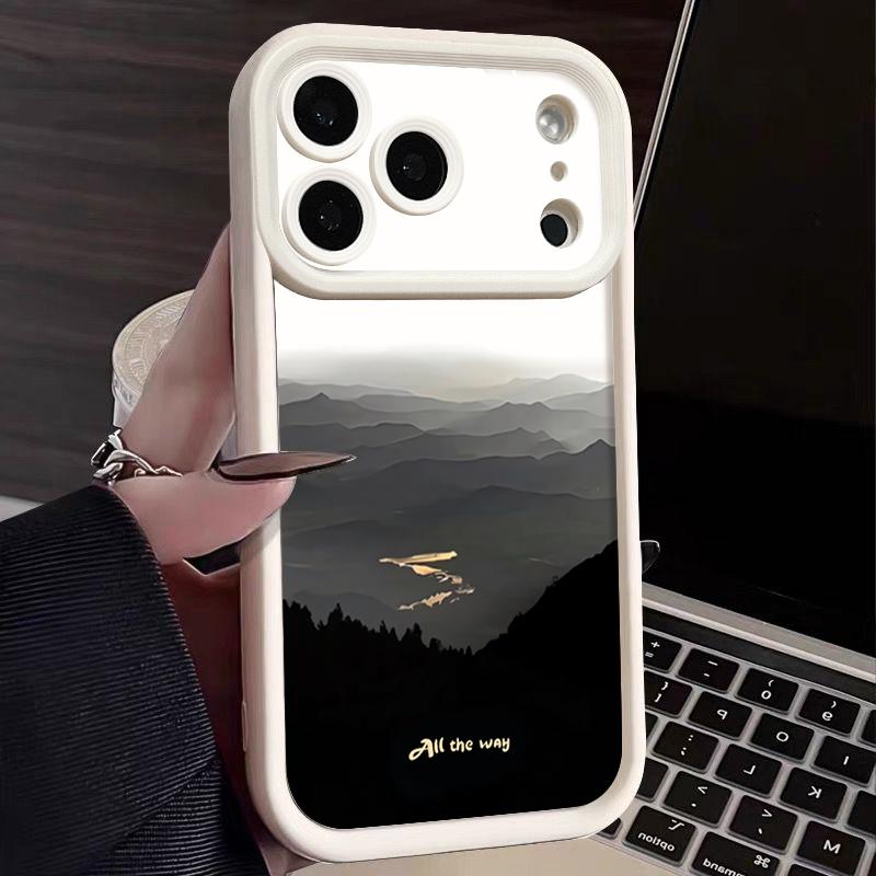 Ink Painting TPU Phone Case For iPhone Air 16e 17 16 15 14 Pro Max 13 12 Pro 15 16 14 Plus Shockproof Soft Silicone Cover Fundas