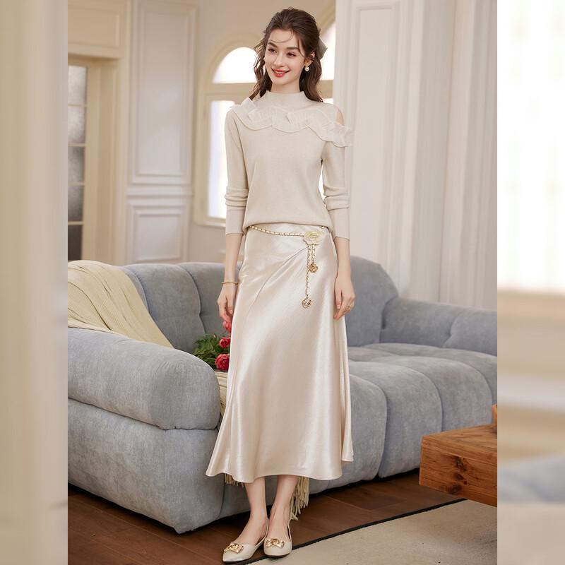 Bailuyu Elegant Ruffle Trim Knit Top