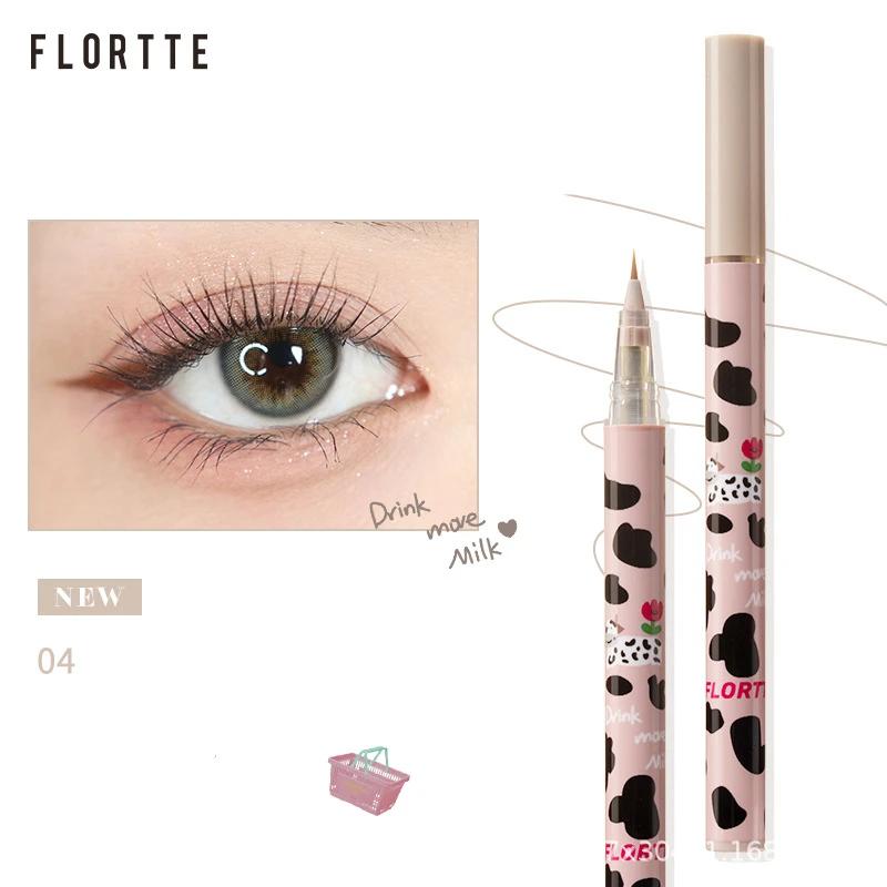 FLORTTE Ultra-fijne Vloeibare Eyeliner Liggende Zijderups Pen Waterdicht Langhoudend Vlekt Niet Sneldrogende Ooglijner Make-up Cosmetica