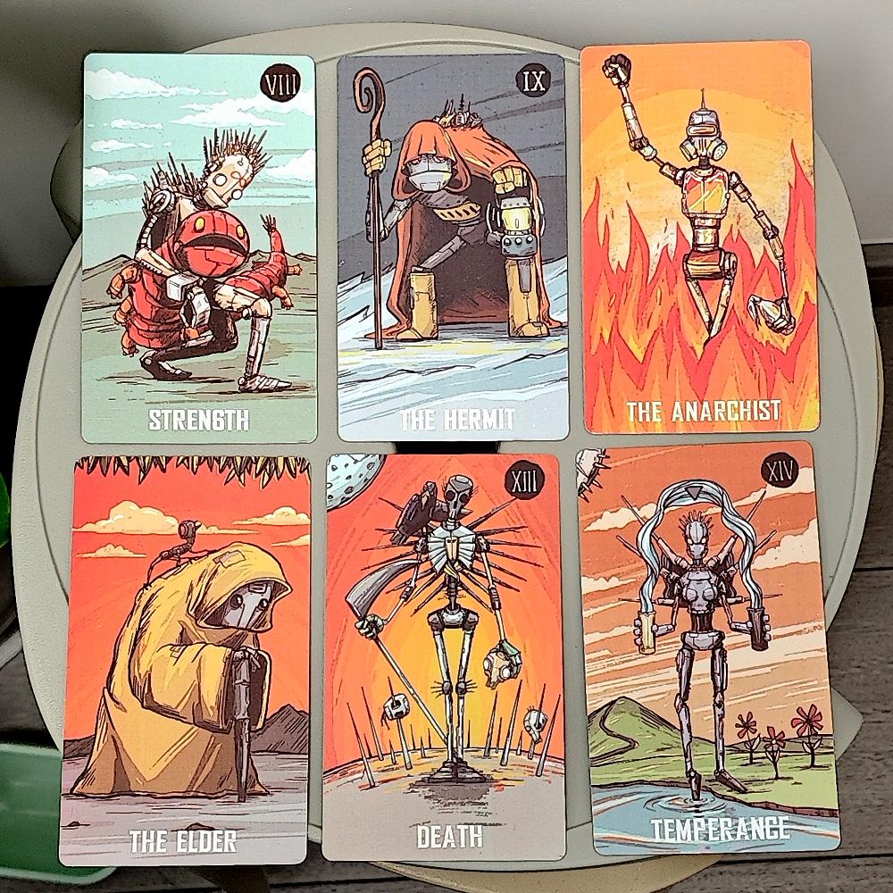 Tarotbot A Robot Themed Tarot Deck 12*7cm 80 Pcs Robot Cartoon Tarot Cards Based On Rider System