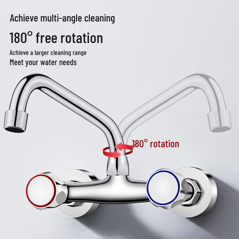 Larsd LX313 Wall-Mounted Kitchen Faucet with Rotatable Spout