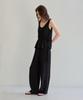 The Ello Airy Linen Blend Elastic Waist Pants (Black)