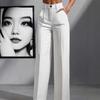 High-Waisted Pleated Loose Long Women's Casual Pants, Solid Color, 2025 European & American Style