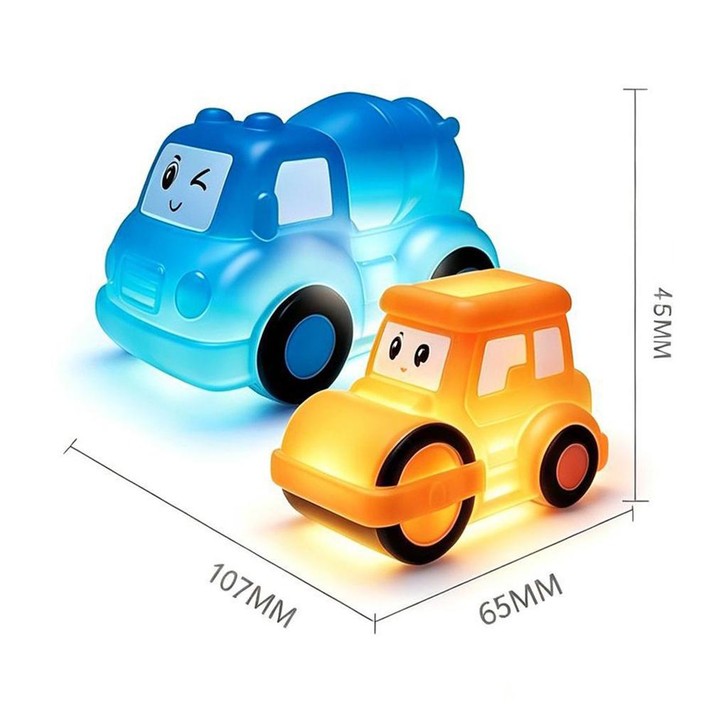 Light Up Car Playset Bath Toys LED Sensory Soft Vinyl Floating Water Play Toys for Bathtub & Pool Toddler Toys for 3 4 5 Years