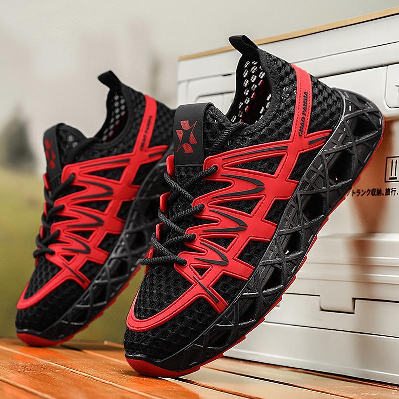 Herrenschuhe Sommer atmungsaktive Mesh-Schuhe neue dünne Mesh ausgehöhlte lässige Sportschuhe Herren Outdoor Tide-Schuhe