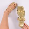 Summer new simple thin strap women's beach cool slippers