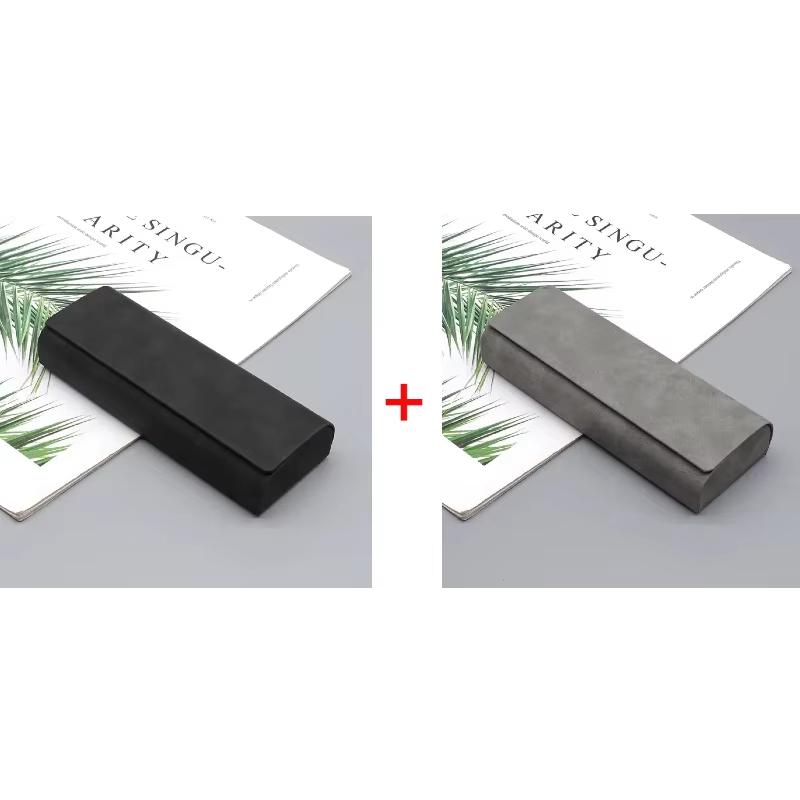 1/2pcs Simple Leather Eyewear Case Optical Retro Myopia Glasses Sunglasses Storage Box Fashion for Men and Women